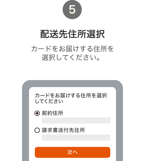 （５）磁気カード申し込みをタップ